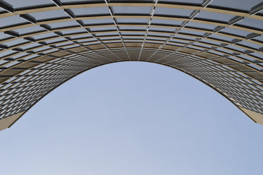 curve of city building from below