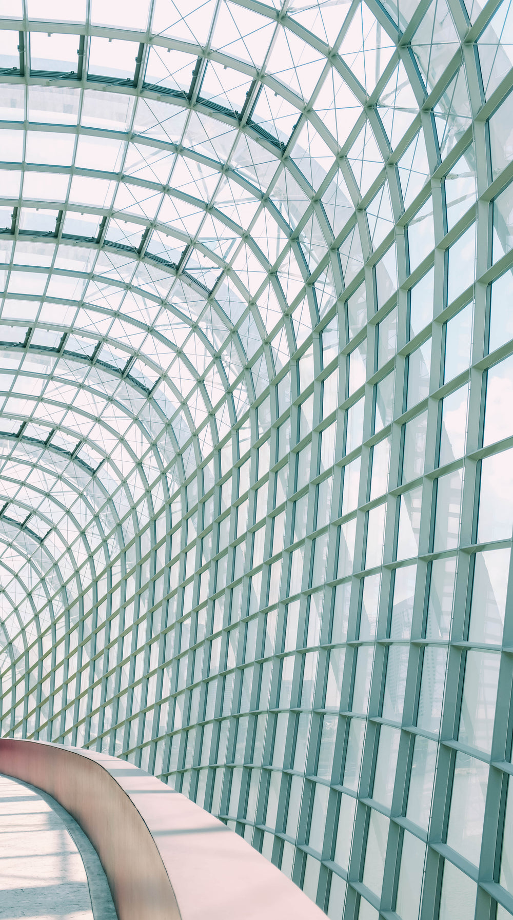 curved glass walkway