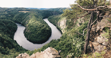 curved river viewed from above