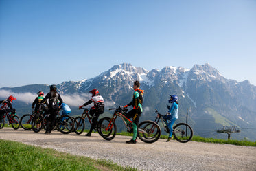 cyclists on the mountain road