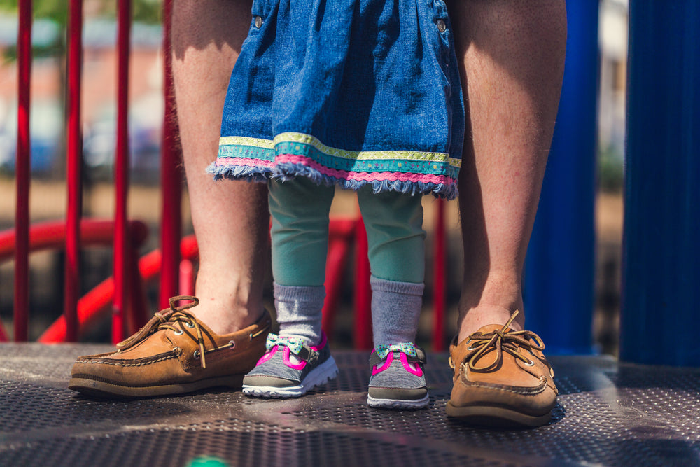 dad and baby shoes