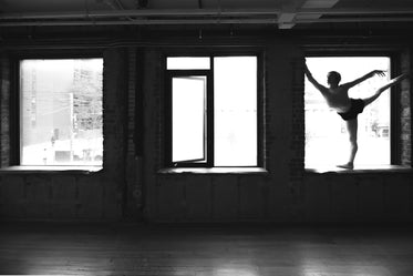 dancer in studio wondows
