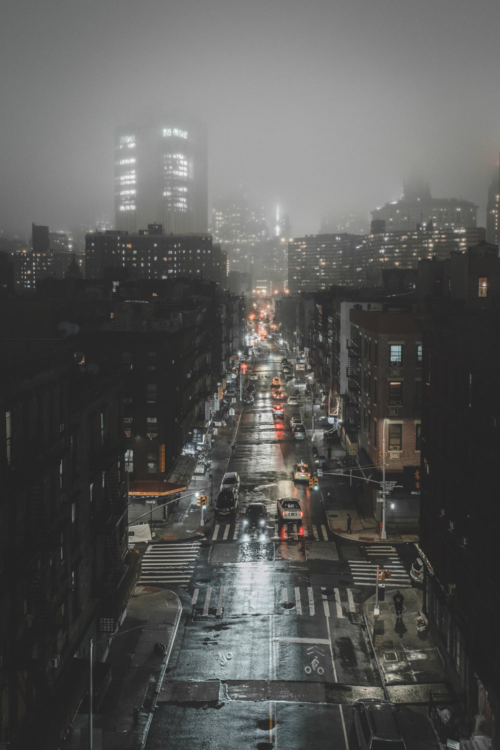 dark and foggy city