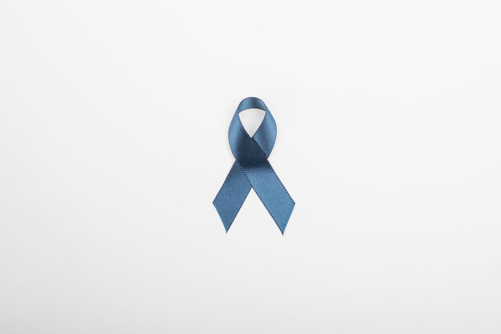 dark blue ribbon centered