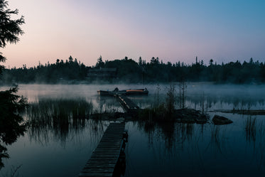 dark misty lake