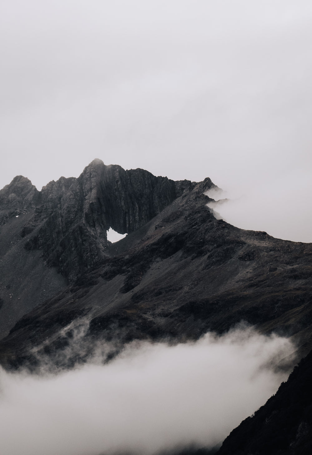 dark misty mountain top