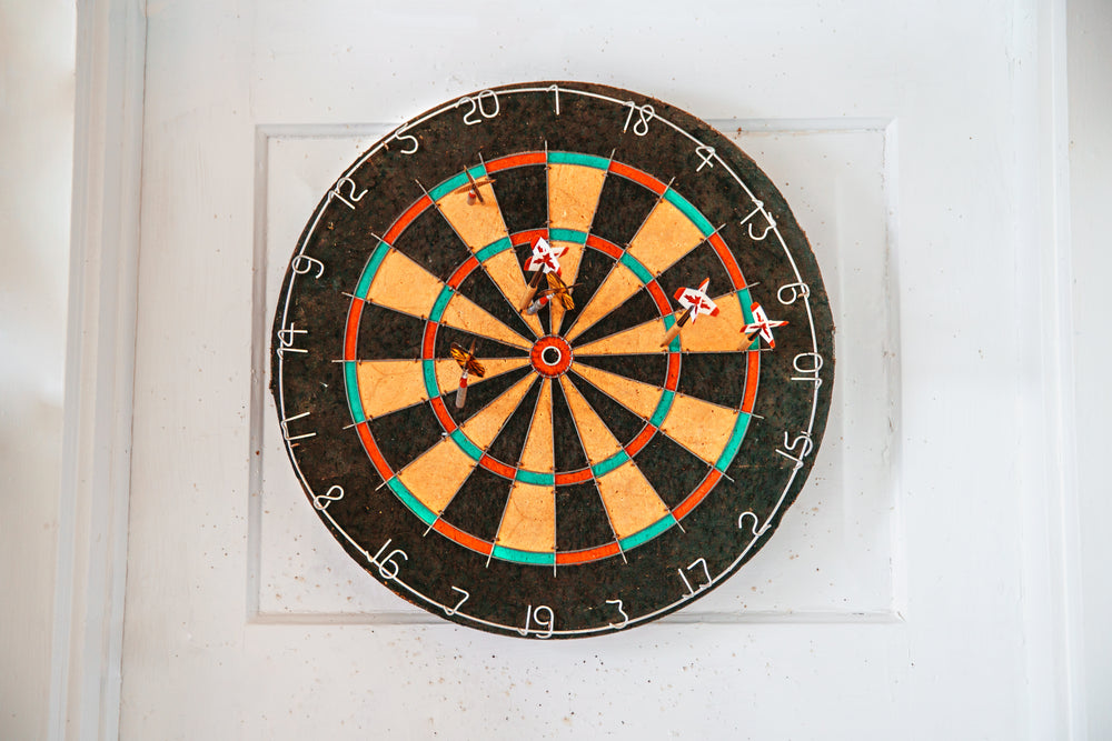 dartboard on door