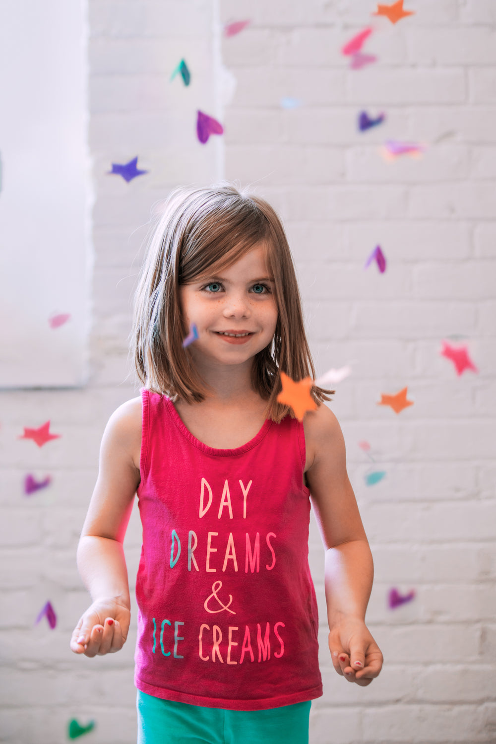 daydream girl with confetti