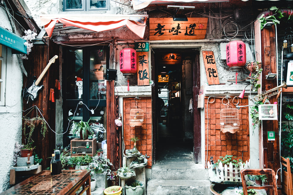 decorated chinese store front