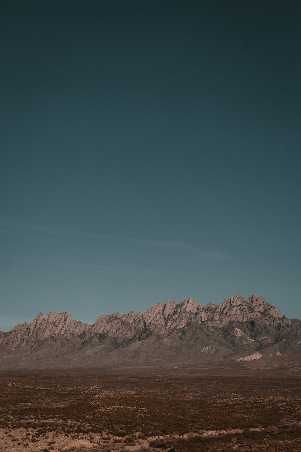 deep blue sky and mountains