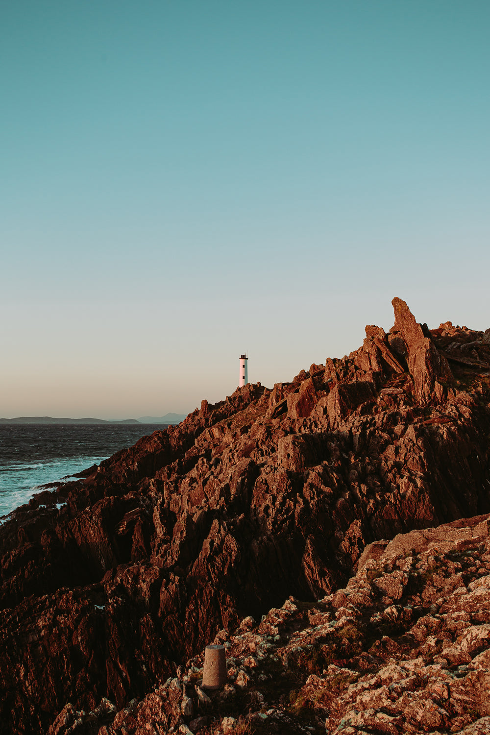 deep blue sky over lighthouse