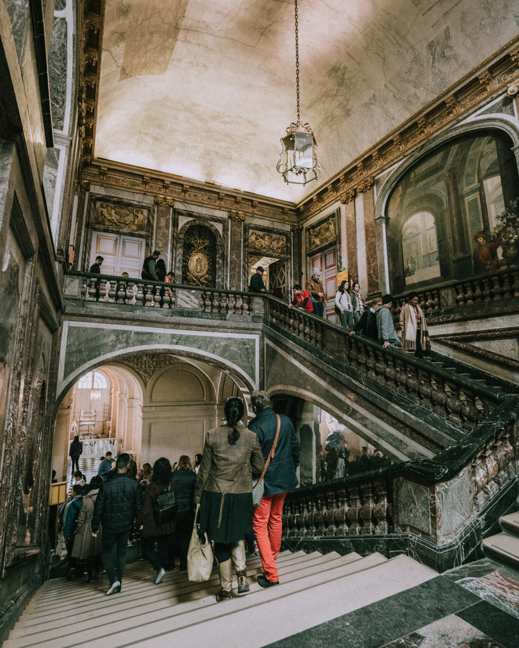 Descending Grand Staircase In French Museum