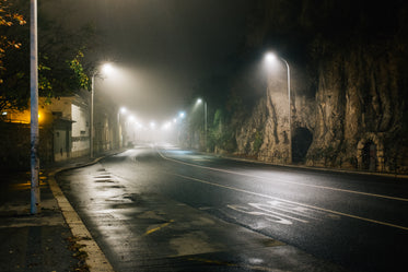 deserted foggy road