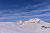 desolate alpine summit and blue sky