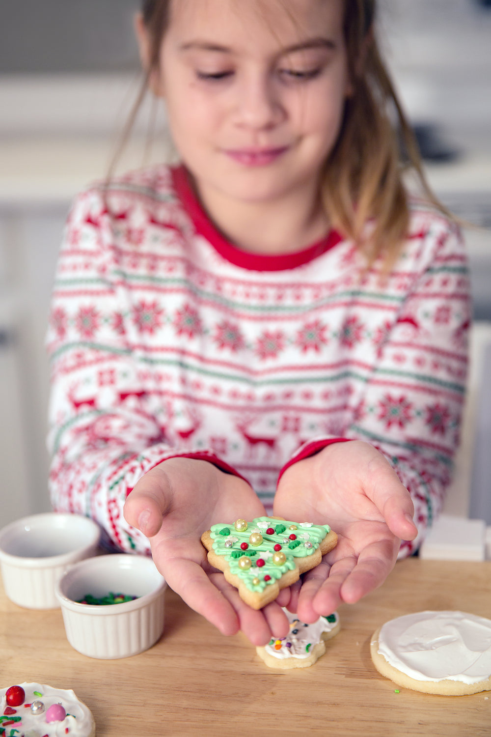 displaying homemade cookie