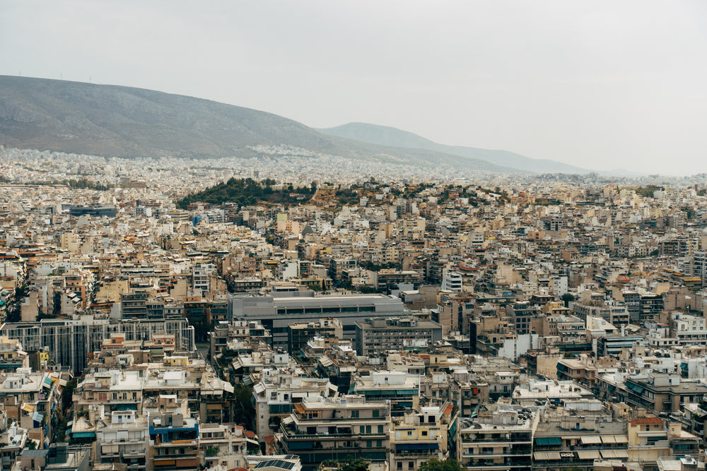 distant view of a cityscape seen from above