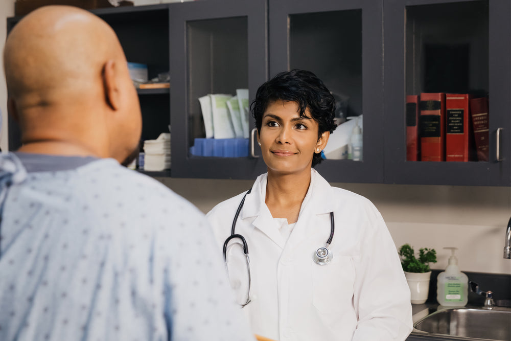 doctor and patient in a doctor's office