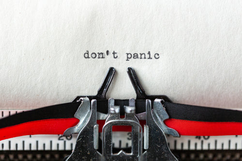 don't panic a typewritten message