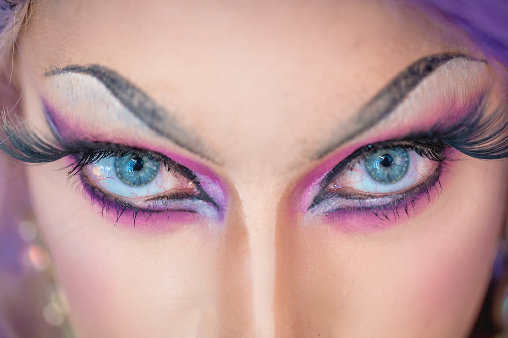 drag queen eyes very close up