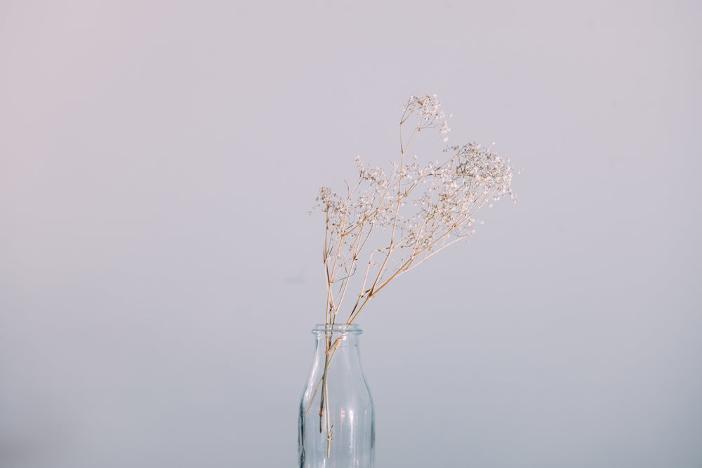 dried florals in a bottle
