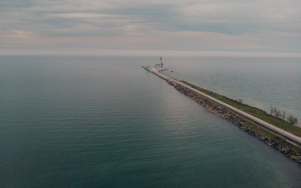 drone view of industrial loading dock