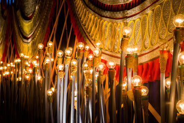 edison bulbs illuminating the festival of lights