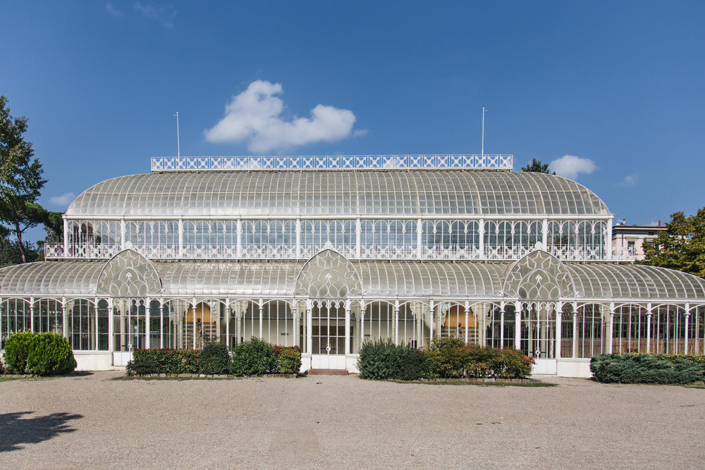 elegant white green house