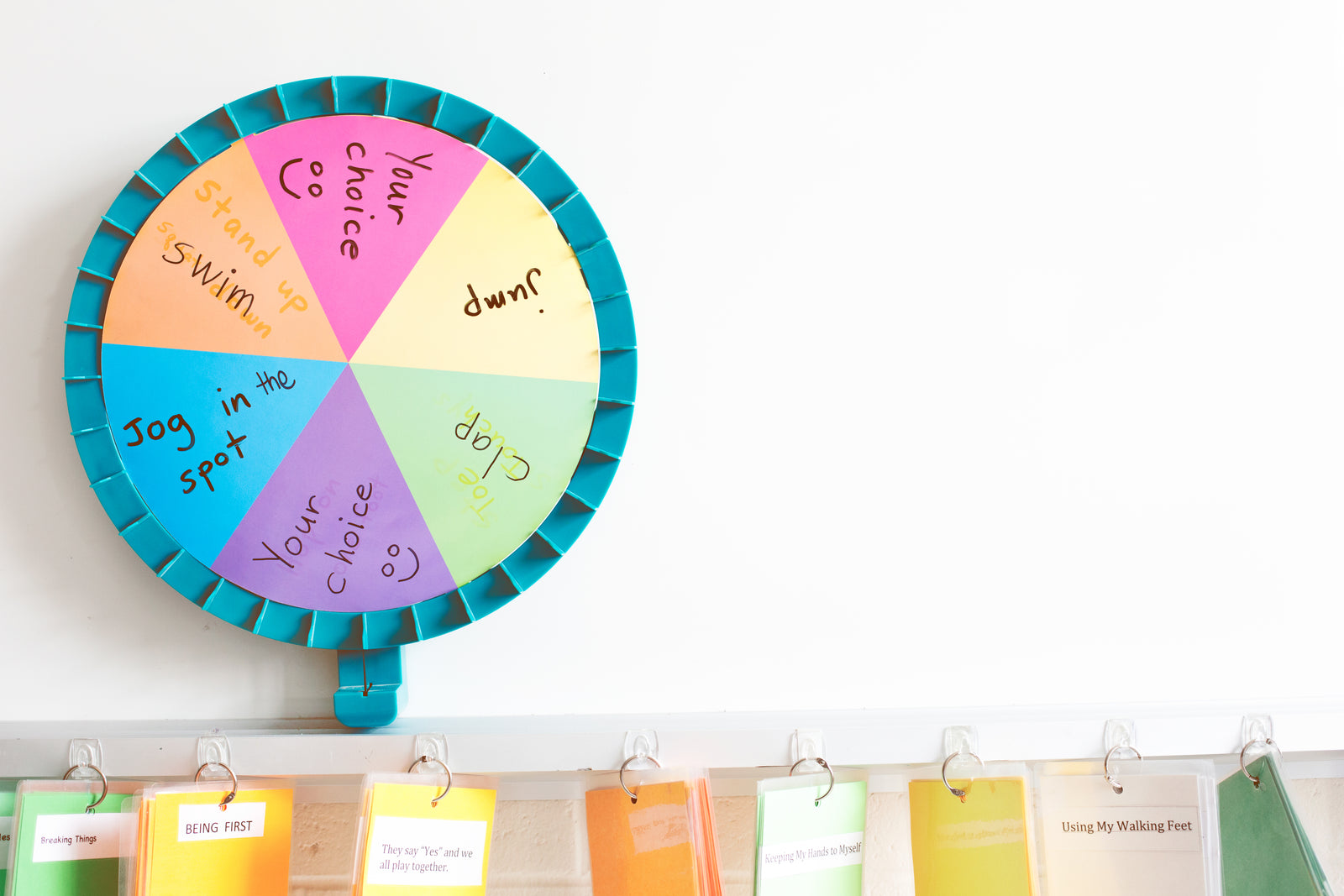 Colourful learning activity in a kindergarten classroom