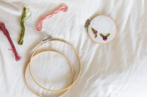 embroidery project with flowers
