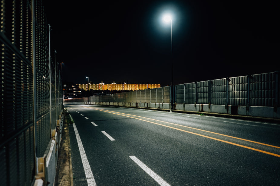 Browse Free HD Images of Empty And Enclosed Highway At Night