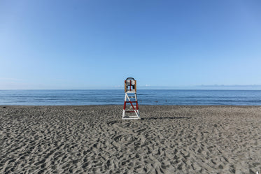 empty lifeguard chair at the beach
