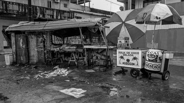 empty market stall