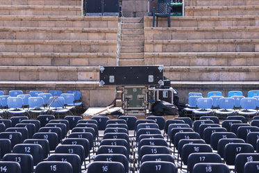 empty seating and outdoor stage