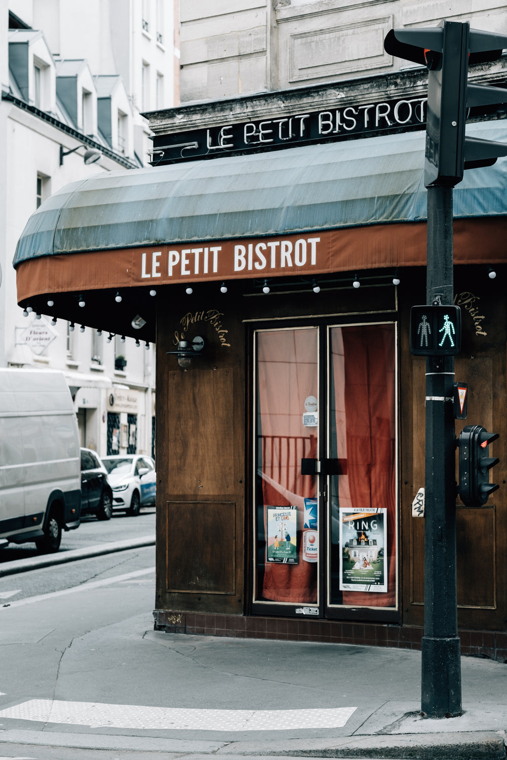 entrance to a restaurant on a street corner