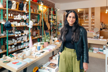 entrepreneur standing in her store