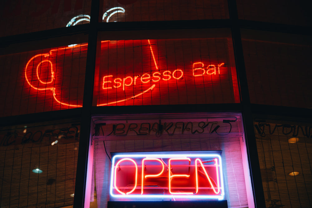 espresso bar open sign
