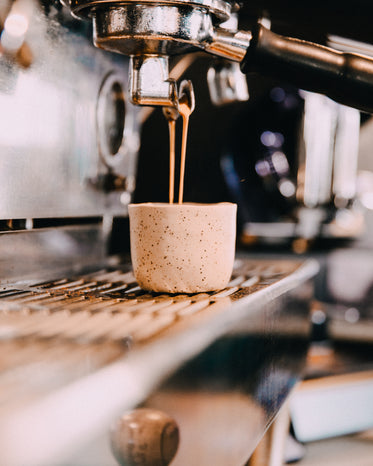 espresso machine double shot into cup