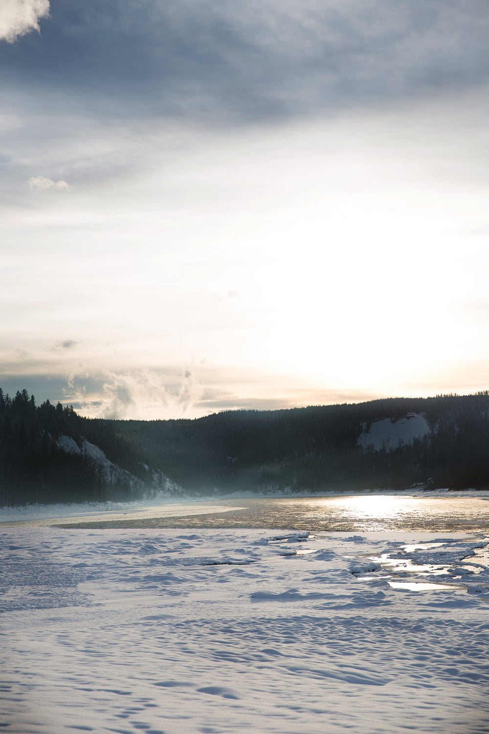 evening snow and water