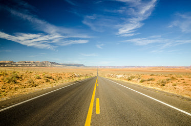 extremely long desert road