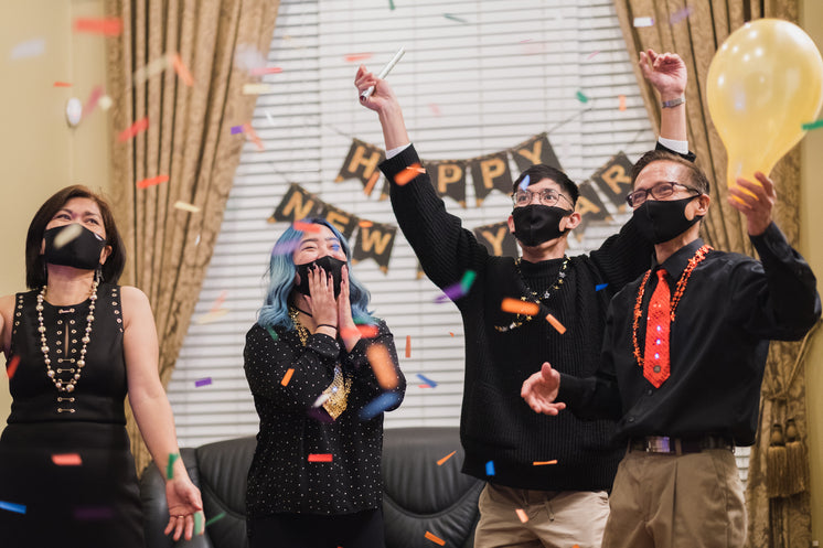 Family Celebrating New Years Safe At Home