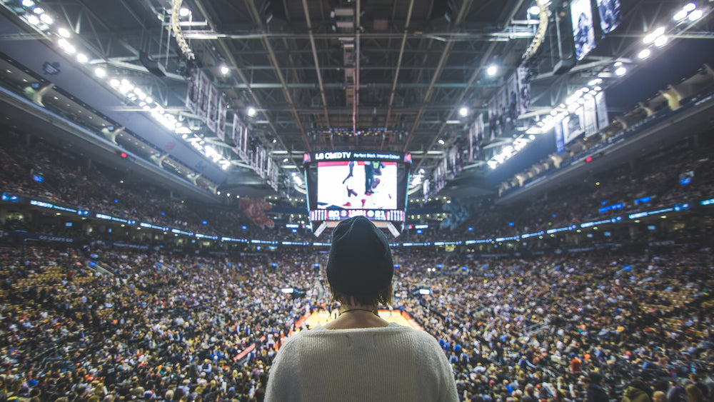 fan at basketball game