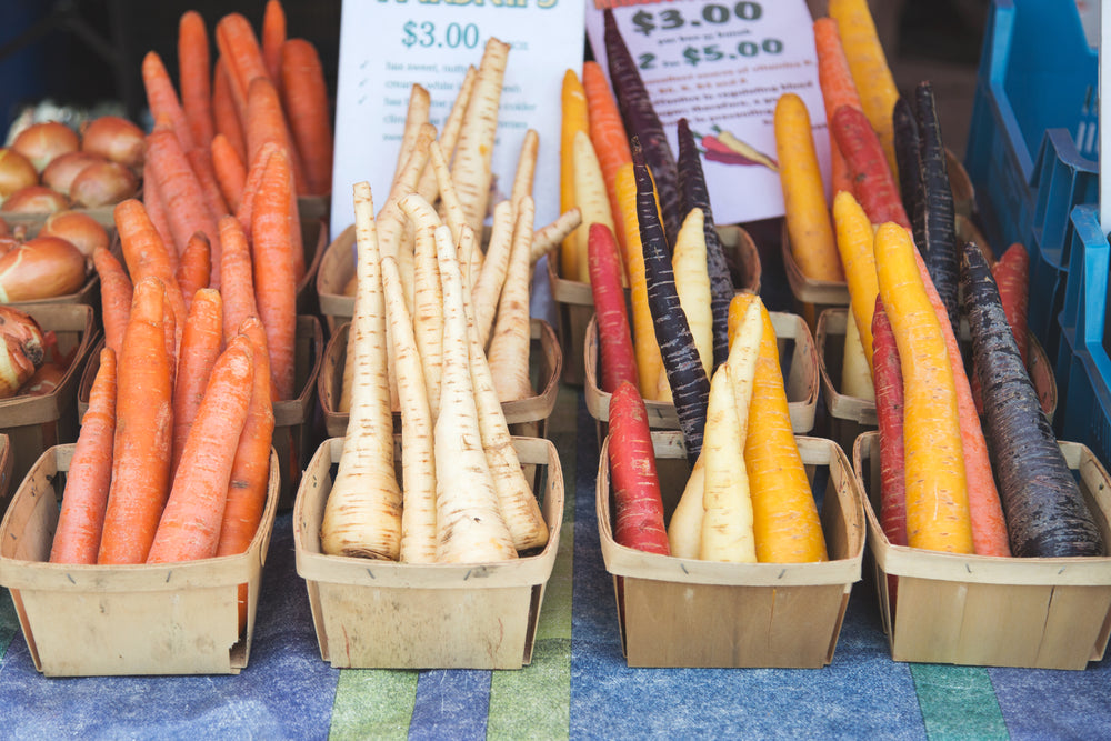 farmers market root vegetables