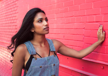 fashion model in urban setting