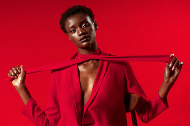 fashion model poses with scarf