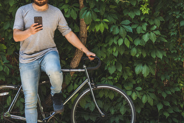 fashionable man and bike