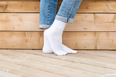 Browse Free HD Images of Feet Pose White Sport Sock