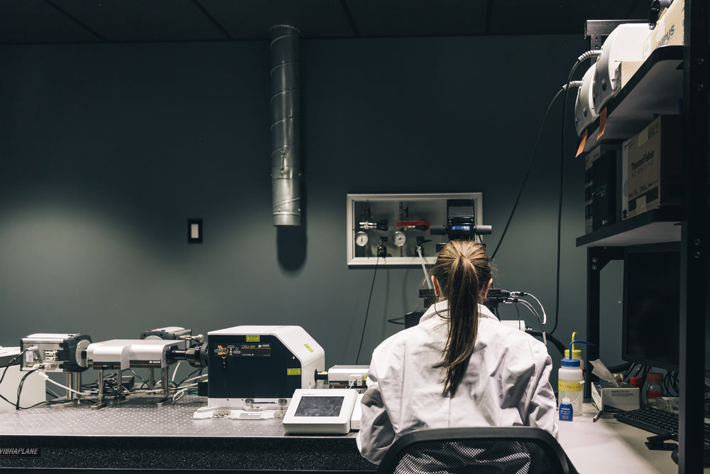 female scientist at work in lab