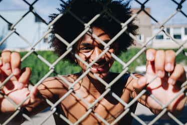 fence of local basketball court