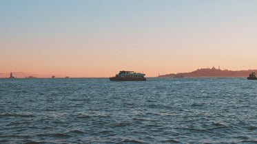 ferry boat at sunset