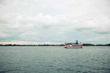 ferry crossing on cloudy day